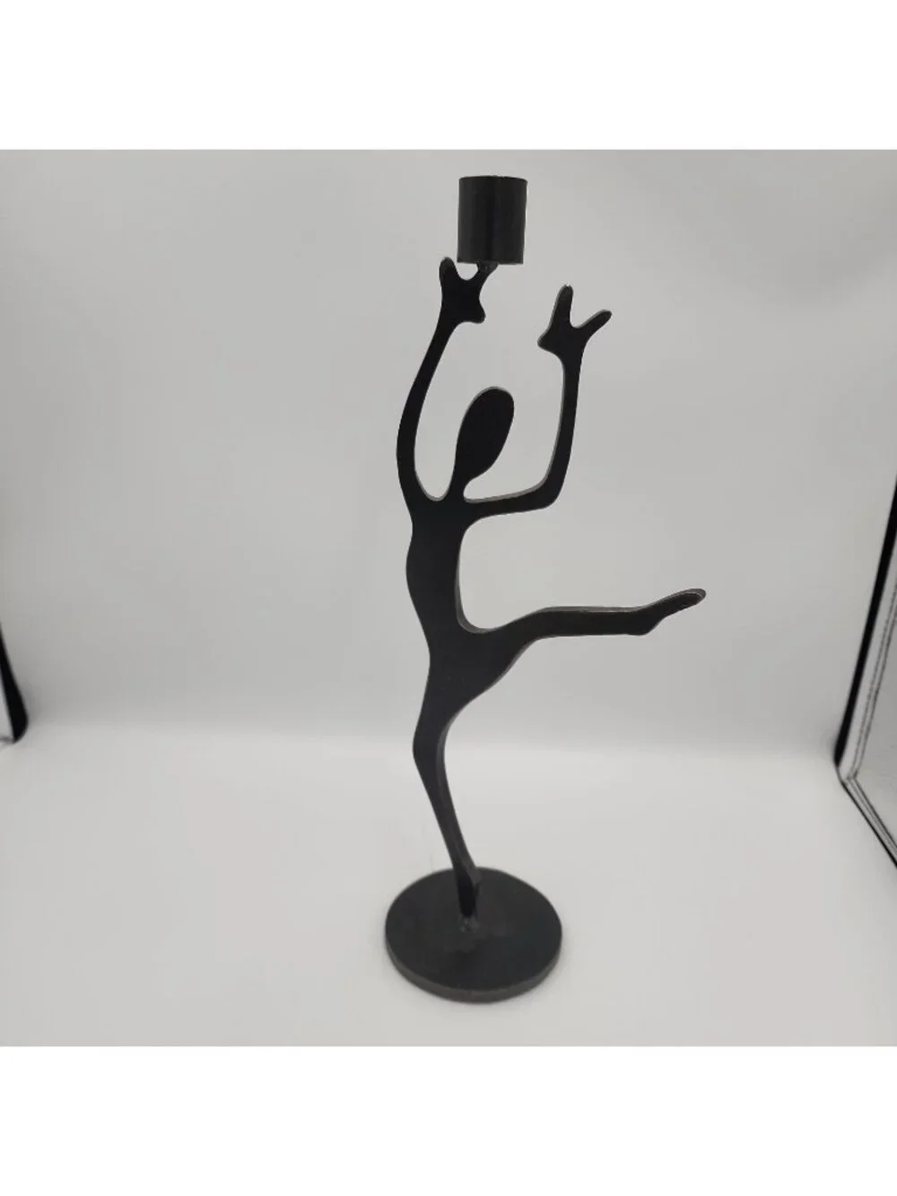 Black Metal Ballerina Dancer Candle Stick Holder 14